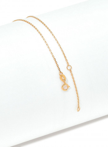 18 Karat Rose Gold Mother Of Pearl Single Stone Necklace