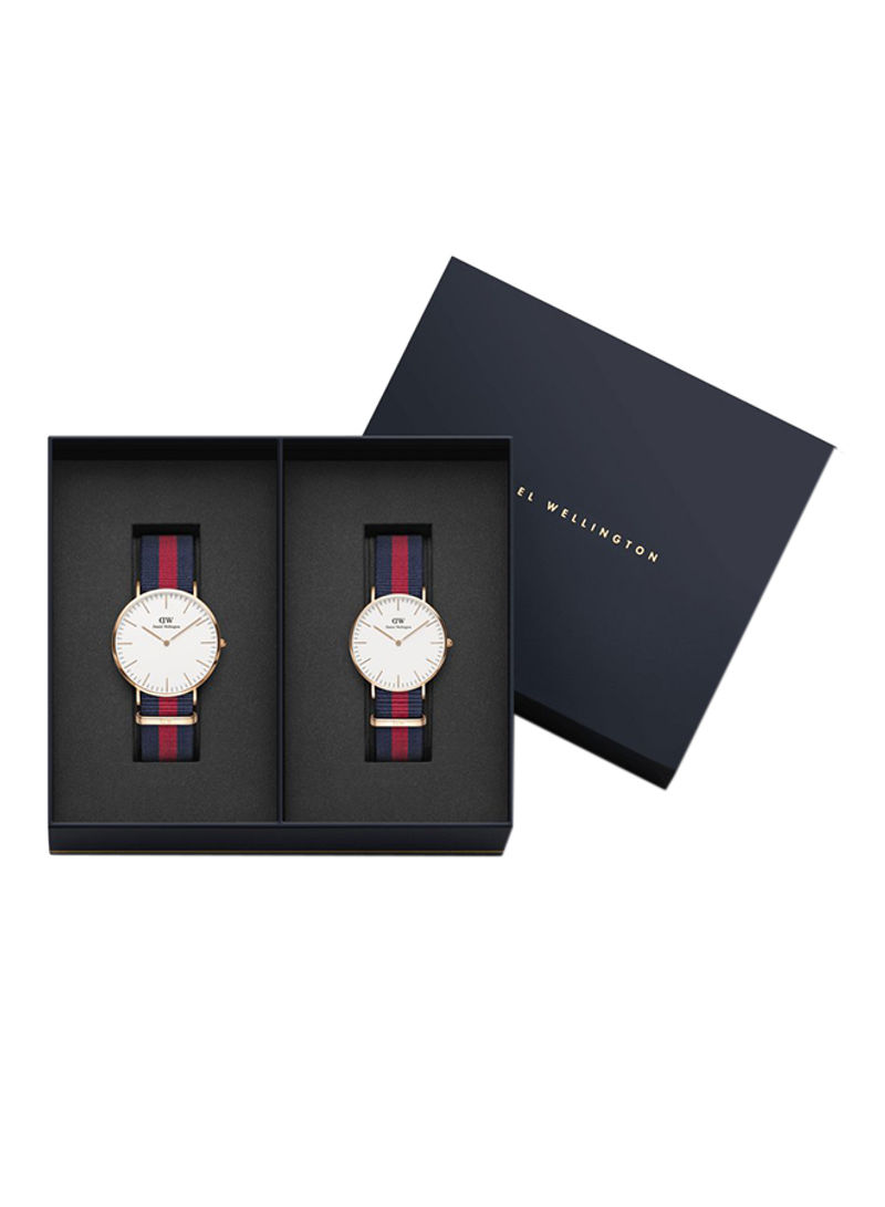 Classic Oxford Fabric Couples Watch Set (DW00100001 & DW00100029)