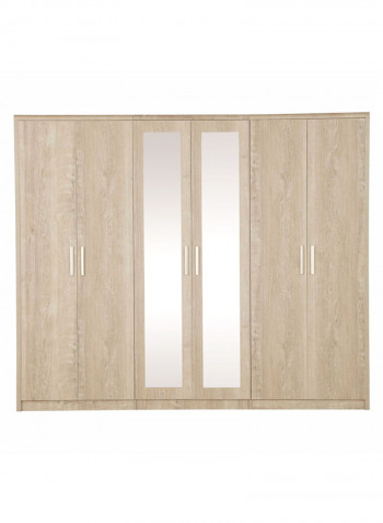Curvy Mirror Wardrobe Beige