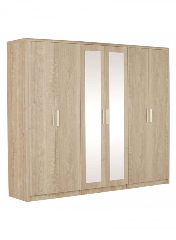 Curvy Mirror Wardrobe Beige