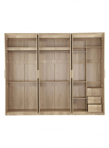 Curvy Mirror Wardrobe Beige