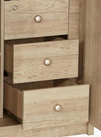 Curvy Mirror Wardrobe Beige