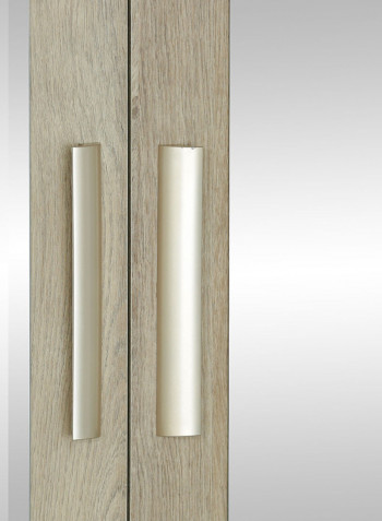 Curvy Mirror Wardrobe Beige