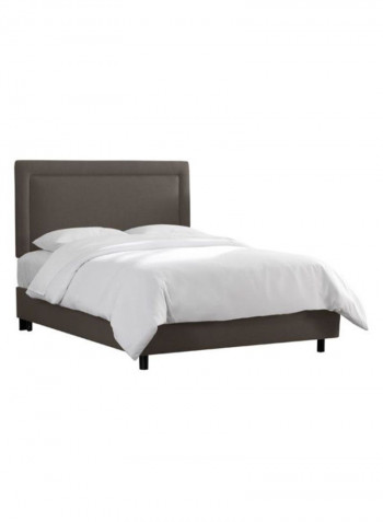 Slate Border Bed Without Mattress Grey 160 x 200centimeter