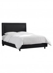 Slate Border Bed Without Mattress Black 160 x 200centimeter