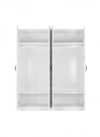 4 Door Zelda Wardrobe White 181.6x59x216cm