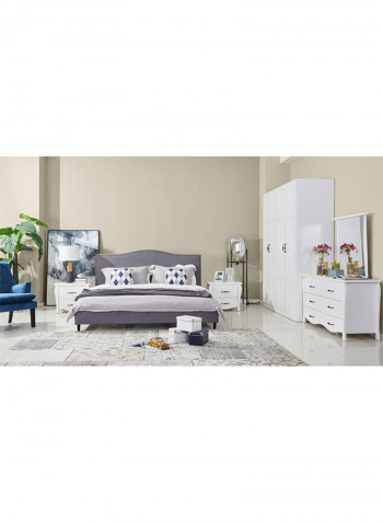 4 Door Zelda Wardrobe White 181.6x59x216cm
