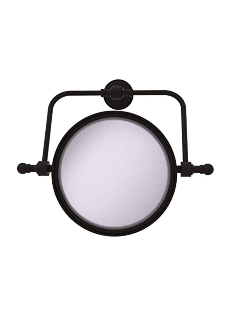 Retro Wave Collection Wall Mounted Swivel Magnification Make-Up Mirror Brown/Clear 8x7x8inch