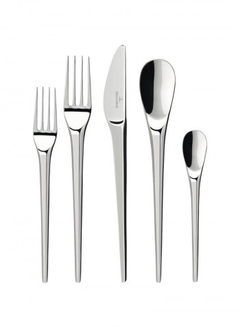 30-Piece New Moon Cutlery Set Silver