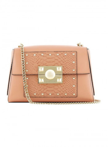 Mystic Leather Shoulder Bag Pesca/Gold