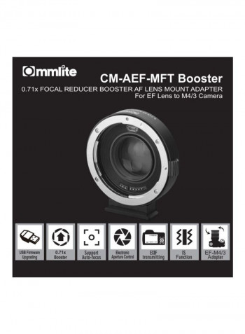 AEF-MFT Booster Lens Mount Adapter For Canon Black/Silver