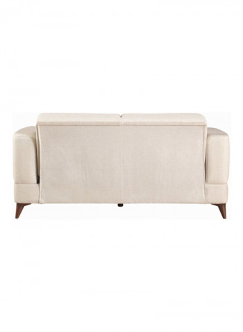 Santiago 2-Seater Textured Sofa Bed With Storage And Cushions Brown/Yellow 105x45x180centimeter