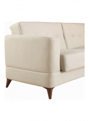 Santiago 2-Seater Textured Sofa Bed With Storage And Cushions Brown/Yellow 105x45x180centimeter