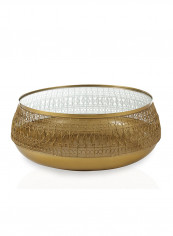 Herringbone Coffee Table Gold 105x105x39cm