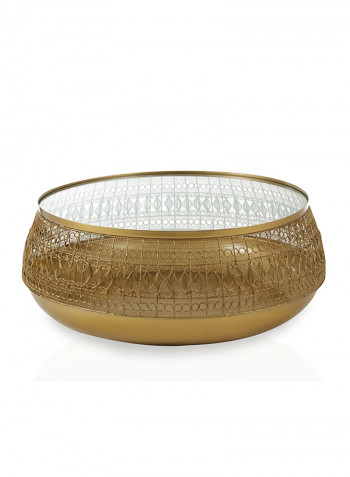 Herringbone Coffee Table Gold 105x105x39cm