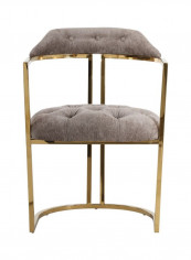 Clara Dining Chair Grey/Gold 57x57x78centimeter