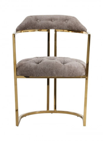 Clara Dining Chair Grey/Gold 57x57x78centimeter