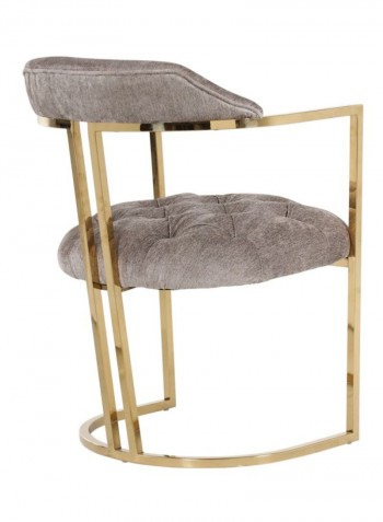 Clara Dining Chair Grey/Gold 57x57x78centimeter