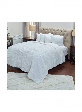 Decorative Cotton Quilt White/Neutral 106x92inch