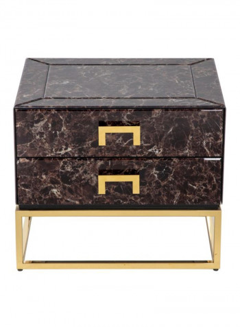 Lizzy End Table Brown/Gold 60x52x50centimeter