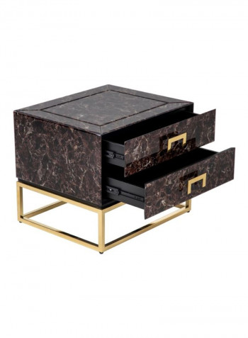Lizzy End Table Brown/Gold 60x52x50centimeter