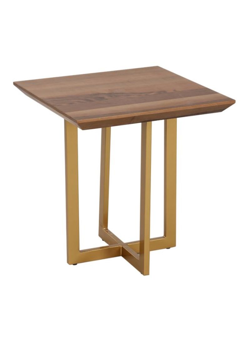 Madrid End Table Gold/Brown/Beige 55x55x55centimeter