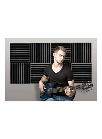 24-Piece Acoustic Studio Soundproofing Foam Wedges Wall Panels PSI18 Grey