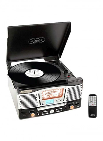 Classic Style Turntable Built In Speakers PTCD8UB Black