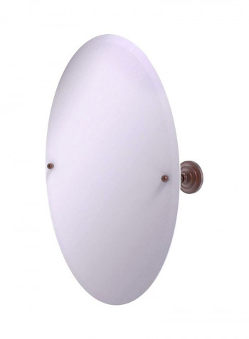 Frameless Oval Tilt Beveled Edge Wall Mirror Antique Copper 26x28x21inch