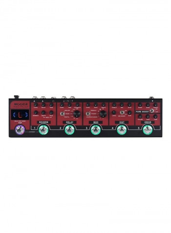 6-in-1 Combined Effect Pedal Boost +Overdrive + Distortion + Modulation + Delay + Reverb Built-in Tuner Tap Tempo With Carry Case