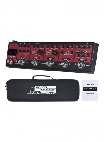 6-in-1 Combined Effect Pedal Boost +Overdrive + Distortion + Modulation + Delay + Reverb Built-in Tuner Tap Tempo With Carry Case