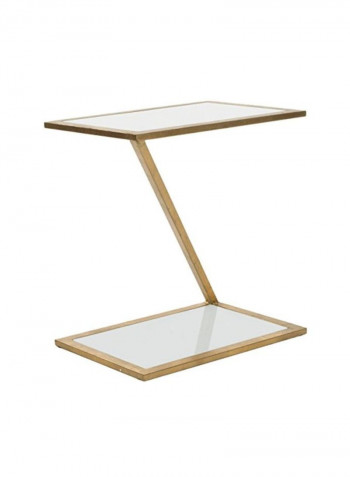 Accent End Table Gold/White