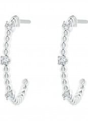 18 Karat White Gold Beaded Diamond Earrings