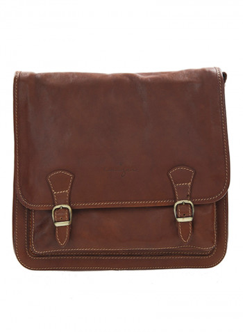 Cavalary Leather Messenger Bag Brown