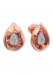 18 Karat Rose Gold 0.18 Carat Diamond Studd Earring