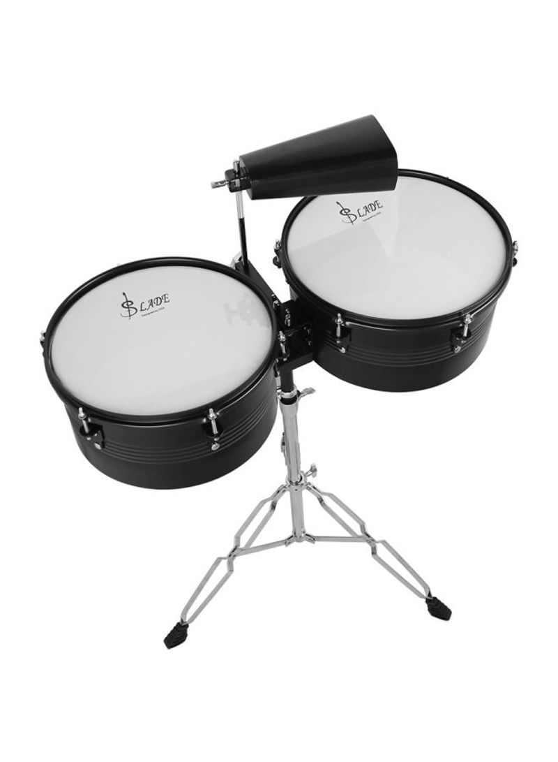 Latin Percussion With Timbales Drum, Stand And Cowbell Set