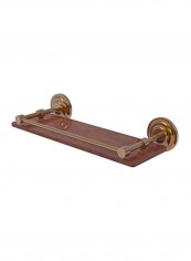 Que New Collection Solid IPE Ironwood Gallery Rail Wood Shelf Brushed Bronze 16inch