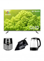 50-Inch QLED Android Smart TV With 1.7 Liters Glass Body Kettle And 6 Setting Stainless Steel Toaster + 1.25 Liters Coffee Machine 50EV250QA/EVKA-KE17MB/EVKA-TO7H/EVKA-CO10MB Black reviews 50-Inch QLED Android Smart TV With 1.7 Liters Glass Body Kettle And 6 Setting Stainless Steel Toaster + 1.25 Liters Coffee Machine 50EV250QA/EVKA-KE17MB/EVKA-TO7H/EVKA-CO10MB Black