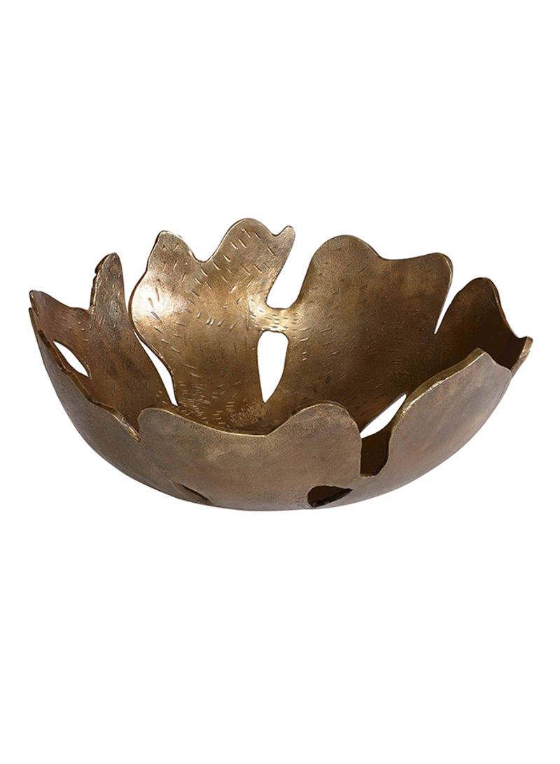 Sierra Leaf Bowl Brass 19 x 8inch