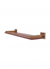 Montero Collection Wall Mounted Wood Shelf Brown/Gold 22inch