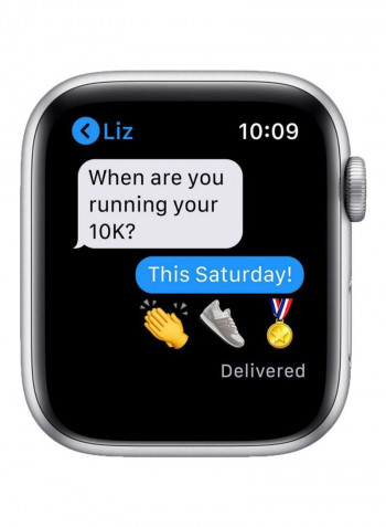 Watch Nike SE-44 mm (GPS + Cellular) Silver Aluminium Case with Nike Sport Band Pure Platinum/Black