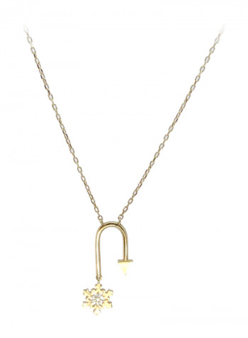 18 Karat Gold Snow Flake Sapphire Necklace