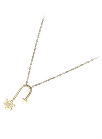 18 Karat Gold Snow Flake Sapphire Necklace