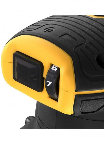 18V Cordless Brushless RO Sander -  2 x 4Ah Batteries & Chargers Yellow