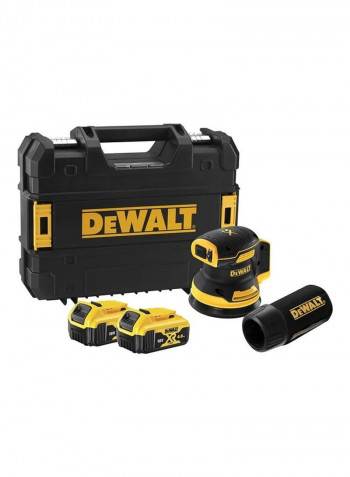18V Cordless Brushless RO Sander -  2 x 4Ah Batteries & Chargers Yellow