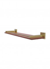 Montero Collection Wall Mounted Wood Shelf Brown/Gold 22inch