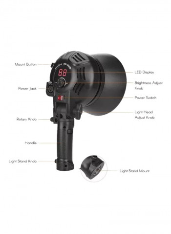 Photo Fill Lamp Light With Power Adapter And Carry Bag 4500mAh Black