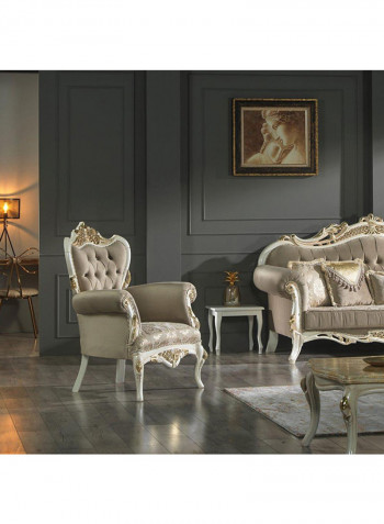 1 Seater Clementine Fabric Sofa Gold 92x72x121cm