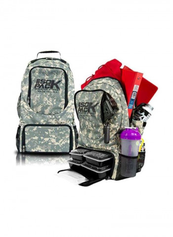 11-Piece Meal Prep Backpack With Container Set Grey/Black/White