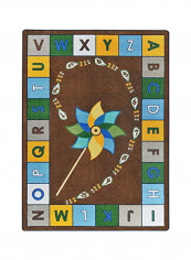 Kid Essentials Early Childhood Alphabet Pinwheel Area Rug Multicolour 162.56 x 233.68inch